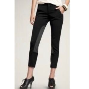 Gap Black Thick Textured Riding Pants Faux Suede Patch Skinny Bottoms 4